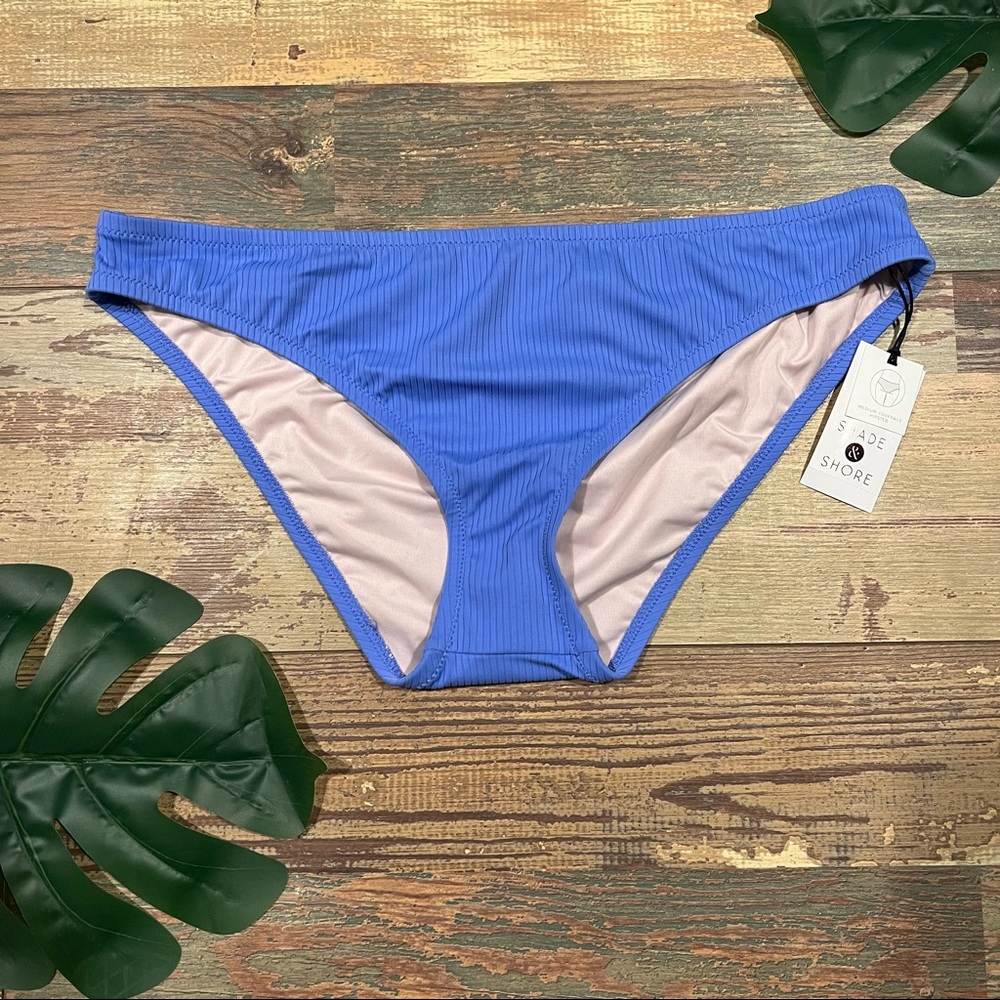 Blue Ribbed Bikini Bottom | Shade & Shore